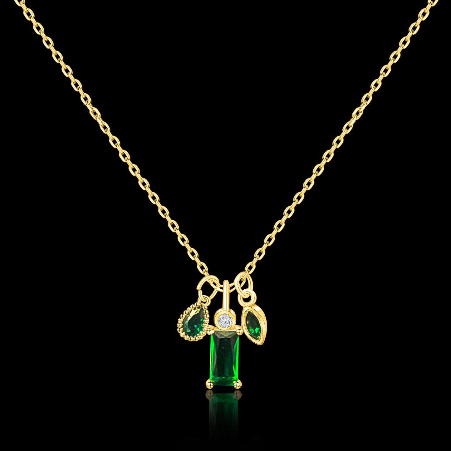 The Emerald Triangle on Gold Filled Oval Chain