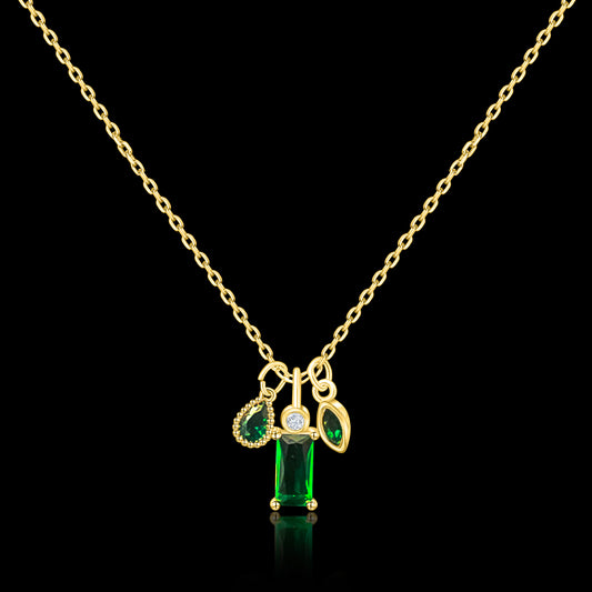 The Emerald Triangle on Gold Filled Oval Chain